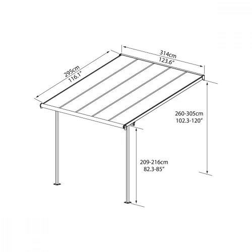 Pergola Palram Sierra 3000 szürke 3 x 3