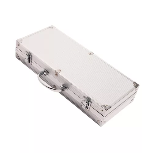 7 részes rozsdamentes acél grilleszköz készlet kofferben Riwall PRO RBBQ 7S SET