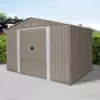 Fém kerti tároló 3 x 2,4 m nyeregtetővel (barna) Riwall PRO RMSA 8x10 brown