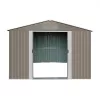 Fém kerti tároló 3 x 2,4 m nyeregtetővel (barna) Riwall PRO RMSA 8x10 brown