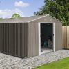 Fém kerti tároló 3 x 3,7 m nyeregtetővel (barna) Riwall PRO RMSA 12x10 Brown