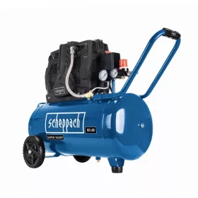   Kompresszor 50 literes, 8 bar, csendes olajmentes kéthengeres Scheppach HC 51 Si