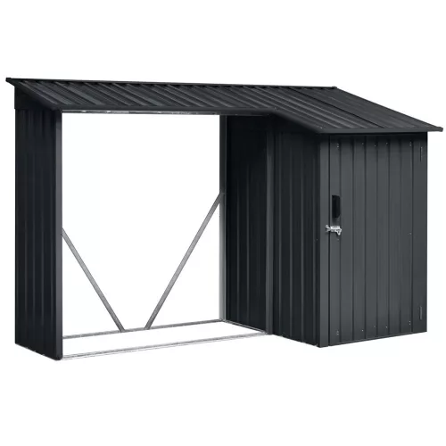 Tűzifatároló fészerrel 2,7 x 1,6 m (antracit) Riwall PRO RMWS 3x9 Anthracite