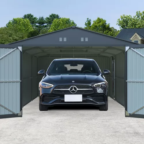 Fém garázs 3,86 x 6 m nyeregtetővel (antracit) Riwall PRO RMCG 20x13 Anthracite