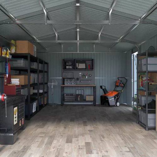 Fém garázs 3,86 x 6 m nyeregtetővel (antracit) Riwall PRO RMCG 20x13 Anthracite