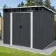 Fém kerti tároló 2,4 x 2,8 m lapostetővel (antracit) Riwall PRO RMSP 9x8 antracit LUX