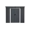 Fém kerti tároló 2,4 x 2,8 m lapostetővel (antracit) Riwall PRO RMSP 9x8 antracit LUX