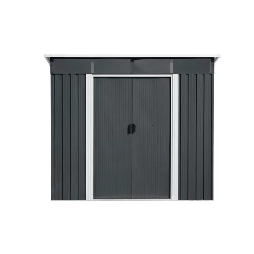 Fém kerti tároló 2,4 x 2,8 m lapostetővel (antracit) Riwall PRO RMSP 9x8 antracit LUX