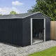 Fém kerti tároló 3 x 3,7 m nyeregtetővel (antracit) Riwall PRO RMSA 12x10 Anthracite