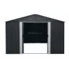 Fém kerti tároló 3 x 3,7 m nyeregtetővel (antracit) Riwall PRO RMSA 12x10 Anthracite