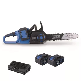   Akkus láncfűrész IXES 2x20V + 2x 4Ah akkumulátor + 4,5 A-es dupla töltő Scheppach BC-CS355DUO-X-SET XL2