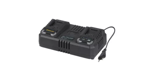 Dupla gyorstöltő 20 V-os (4,5 A) akkumulátorokhoz Riwall PRO RAC 420 TWIN