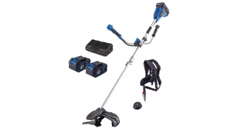 Akkus bozótvágó 2 az 1-ben IXES 2x20V + 2x 4 Ah akkumulátor + dupla töltő 2.4 A Scheppach BC-BCH380/40-X-SET L2