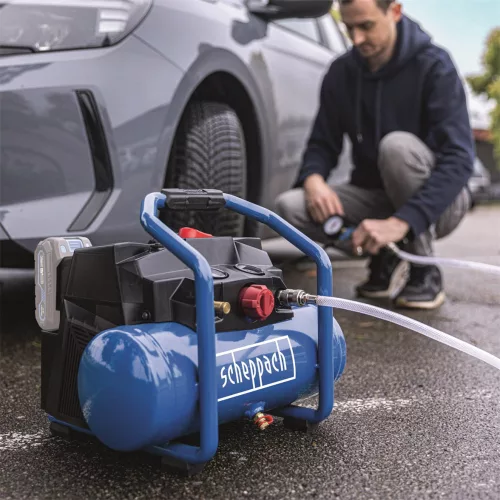 Akkus olajmentes kompresszor, 6 l, IXES 20 V (akku és töltő nélkül) Scheppach C-ACT160/6-X