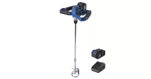 Akkus építőanyag-keverő indukciós motorral IXES 20V (4Ah akkuval és 2,4A töltővel) Scheppach BC-PMX100-X-SET L