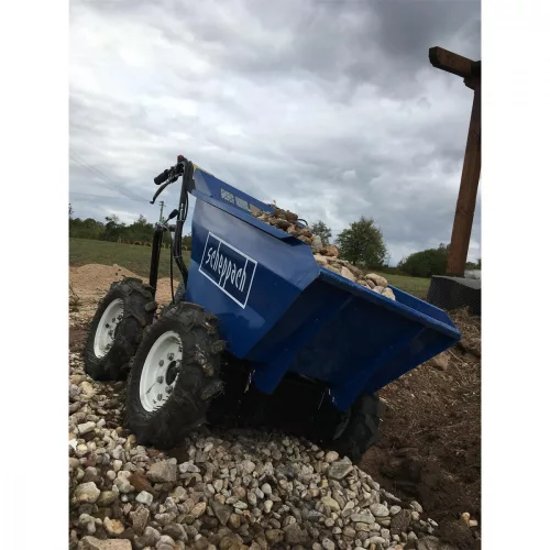 Minidömper 4 x 4 meghajtású mechanikus billenéssel és 300 kg-os terheléssel Scheppach DP 3000