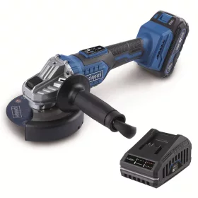   Akkus sarokcsiszoló indukciós motorral IXES 20V (2Ah akkuval és 2,4A töltővel) Scheppach BC-AG125-X-SET S