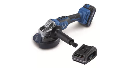 Akkus sarokcsiszoló indukciós motorral IXES 20V (2Ah akkuval és 2,4A töltővel) Scheppach BC-AG125-X-SET S
