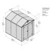 Kerti házak Palram Skylight 6x8 barna