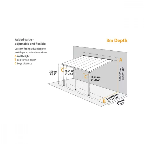 Pergola Palram Sierra 5400 szürke 3 x 5,46