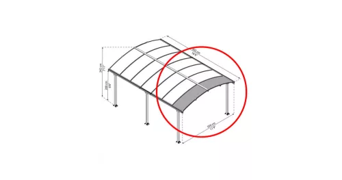Bővítő elem Arcadia kocsibeállókhoz (70 cm) Palram - Canopia