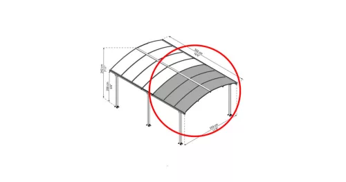 Bővítő elem Arcadia kocsibeállókhoz (210 cm) Palram