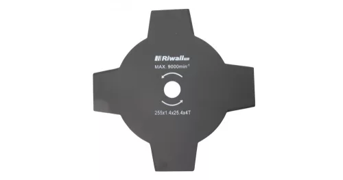 Vágókés fűkaszához 4-ágú, 255 mm, belső furat 25,4 mm, vastagság 1,4 mm Riwall PRO