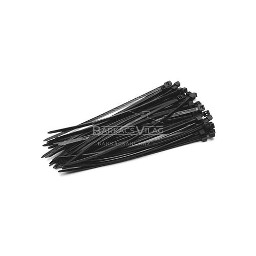 Gyorskötöző, kábelkötegelő 250x3,6 mm fekete (50db)