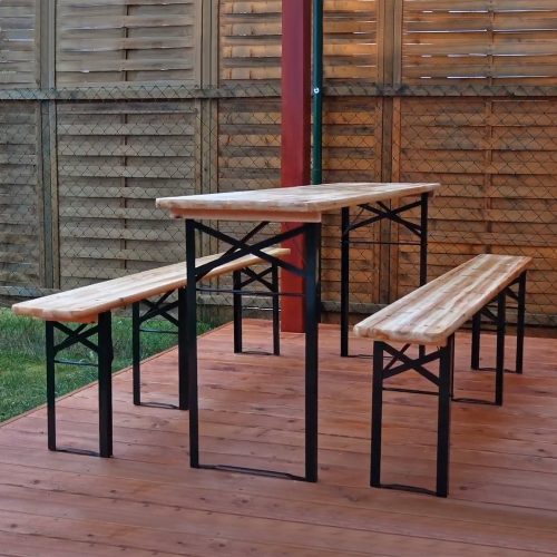Sörpad garnitúra asztal + 2 pad 220 cm