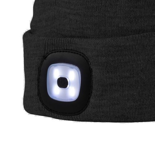 Sapka fehér LED lámpával - fekete