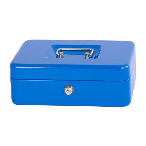 Kék pénzkazetta 25 x 18 x 9 cm