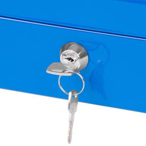 Kék pénzkazetta 25 x 18 x 9 cm