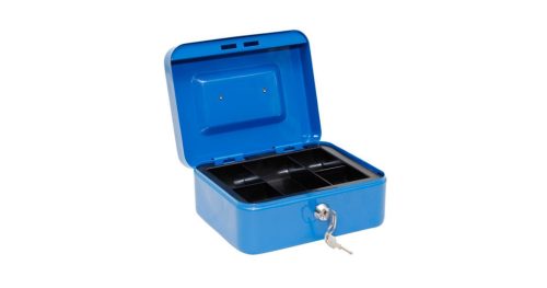 Kék pénzkazetta 20 x 16 x 9 cm