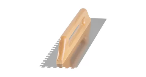 Simító, fa nyél, 480x130 mm, 10 mm-es fogazású, 0,7 mm