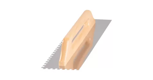 Simító,fa nyél, 480x130 mm, 8 mm-es fogazású, 0,7 mm