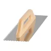 Simító, fa nyél, 380x130 mm, 6 mm-es fogazású, 0,7 mm