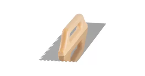 Simító, fa nyél, 380x130 mm, 6 mm-es fogazású, 0,7 mm
