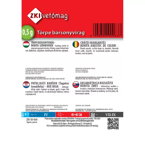 Törpe bársonyvirág Bonita színkeverék