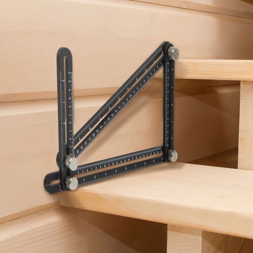 Fém négyoldalú vonalzó, szögmásoló