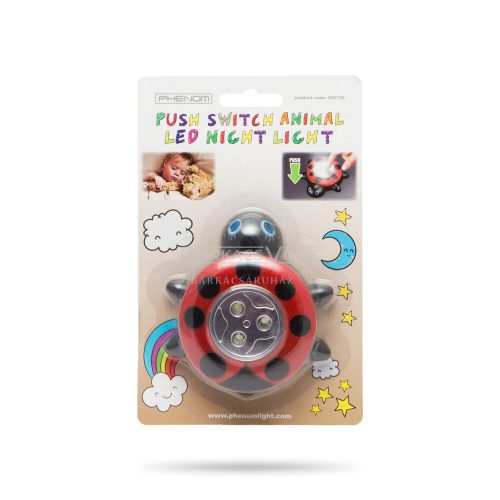 Elemlámpa gyerek, LED-es, nyomógombos