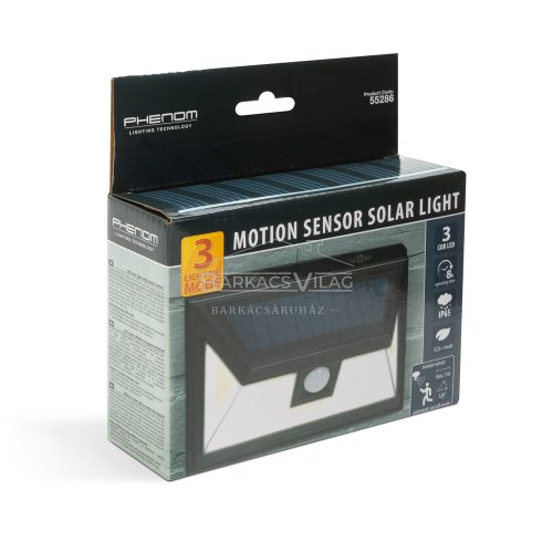 Reflektor szolár mozgásérzékelős, 3 COB LED