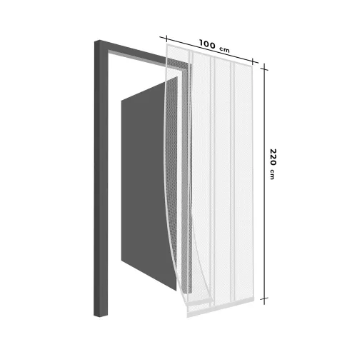 Szúnyogháló függöny ajtóra fehér 100x220 cm mágneses