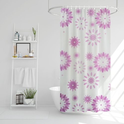 Zuhanyfüggöny 180 x 180 cm lila virág 