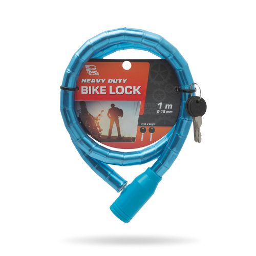 Kerékpár zár 2 kulccsal, kék