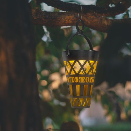 Solar kerti lámpa leszúrható, akasztható, kör