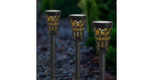 Solar kerti lámpa leszúrható, akasztható, kör