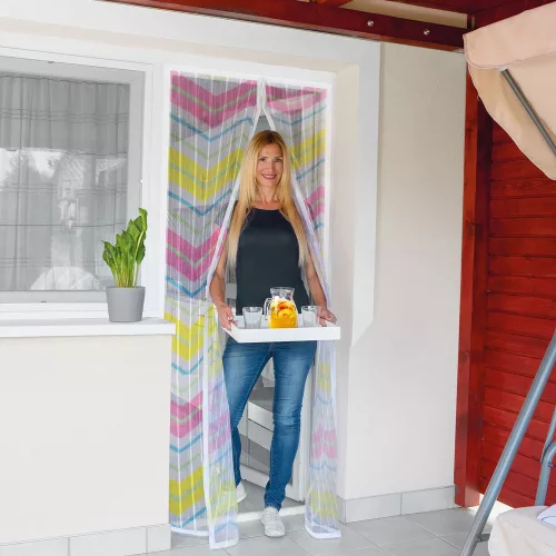 Szúnyogháló függöny ajtóra, mágneses, 100 x 210 cm, cikkcakkos