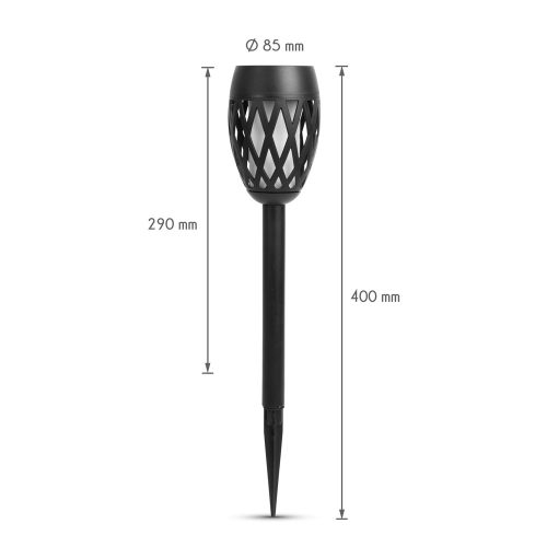 Solar kerti lámpa láng hatással