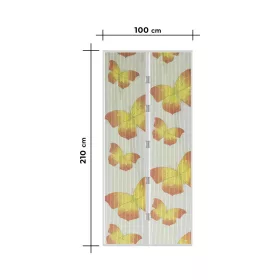   Szúnyogháló ajtóra, mágneses , fehér, lepke mintás 100x210 cm