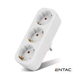 Adapter, hálózati, 3 földelt aljzattal, Entac